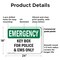 Signmission Key Box For Police And EMS Only!, 24 in W x Rectangle, Plastic OS-2PACK-EM-P-1824-L-10341 - alternate 5